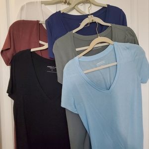 Lot of 6 Women's Express V Neck Shirts Size S